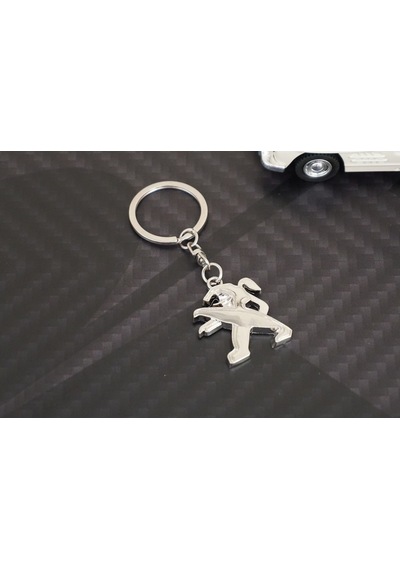 Peugeot Uyumlu Lion Aslan Logo Krom Metal Stil Anahtarlık