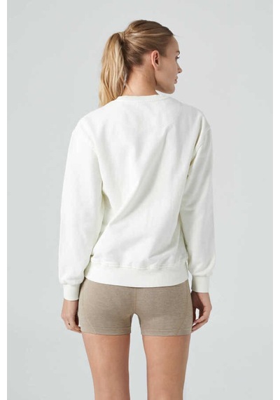 Jerf Lydney Kadın Sıfır Yaka Sweatshirt Krem 001