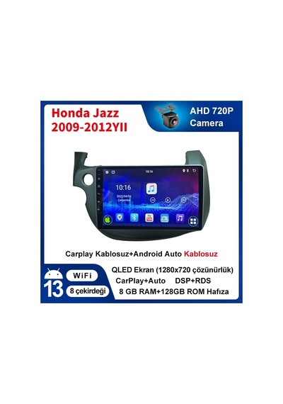 Honda Jazz 2009-2012yıl Carplay 9inç 8/128gb Multimedya