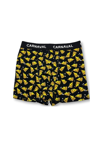 Carnaval Socks Carnaval Pizza Dilimi Desenli Premium Pamuklu Erkek Boxer -siyah Renkli Çoklu