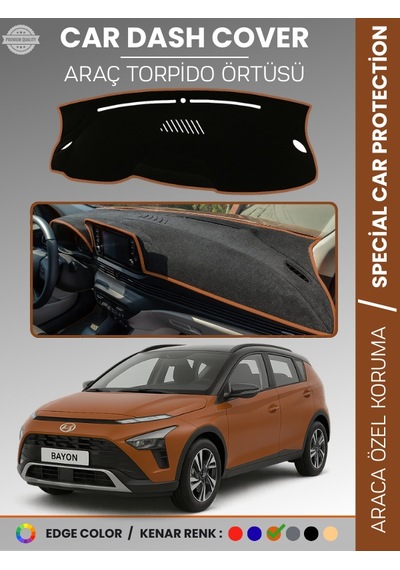Hyundai Bayon 2020+ Torpido Örtüsü Panel Koruma Araca Özel Uv Koruyucu Kaymaz Hızlı Montaj - 559 Stiloto
