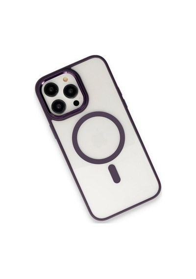 Apple Uyumlu   iPhone 15 Pro Max Kılıf Room Magneticsafe Silikon - Derin Mor