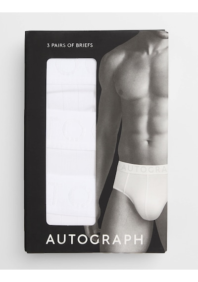 Marks & Spencer 3'lü Supima Brief Boxer Seti T14005307a Beyaz