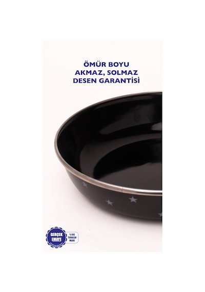 Star Emaye Bowl Tabağı - Bowl Kase - Salata Kasesi - Sunum Kasesi 21cm