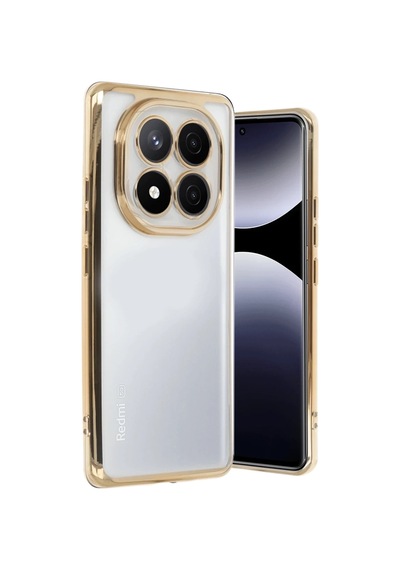Xiaomi Redmi Note 14 Pro 4g Uyumlu Kılıf Lensli Silikon - Gold