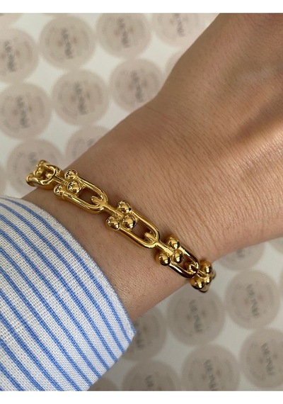 Pinery Jewels Modern Paslanmaz Çelik Kelepçe Bileklik - Günlük Ve Özel Kullanım Altın