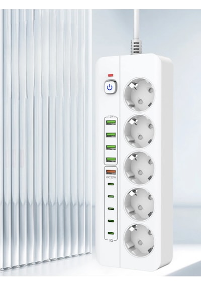 Akım Korumalı Çoklu Priz Usb Girişli, Anahtarlı, Yüksek Güvenlikli Elektrik Prizi-1467 1.8 M