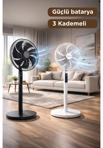 Özel Seri Yaz Cihaz Dijital Vantilatör 7 Pervaneli Sf02 Beyaz 60w