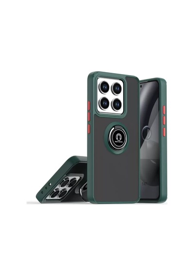 Newface Xiaomi Mi 14t Pro Kılıf Montreal Yüzüklü Silikon Kapak - Yeşil