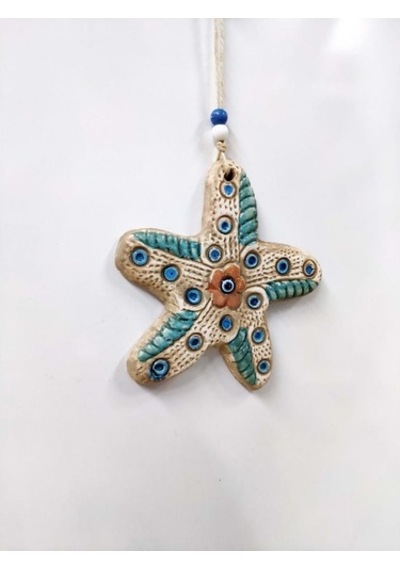 Seramik Mini Deniz Yıldızı Dekoratif Duvar Süsü 15X15 Cm