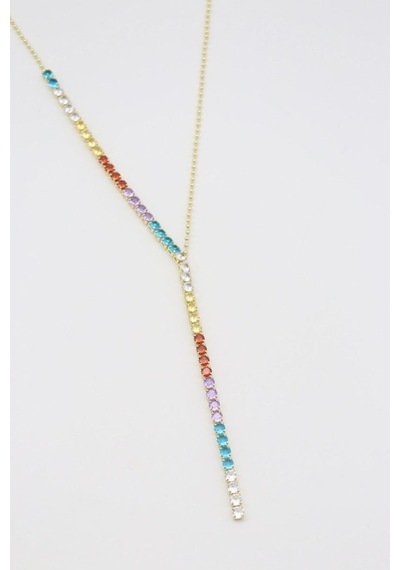 Vıp Kolye 14 K-17628 33+5cm Çok REnkli