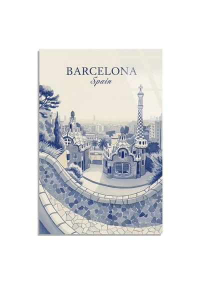 Barcelona İspanya - Cam Tablo - Deg1494 35 X 50 Cm
