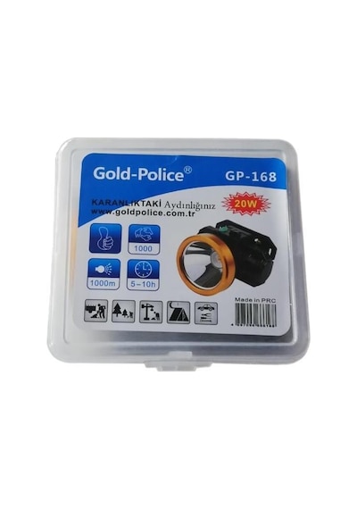 Gold Police Gp-168 Kafa Lambası Siyah
