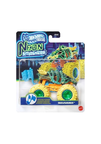 Hot Wheels Neon Smashers Monster Trucks Skelesaurus Jmv39 Çok Renkli
