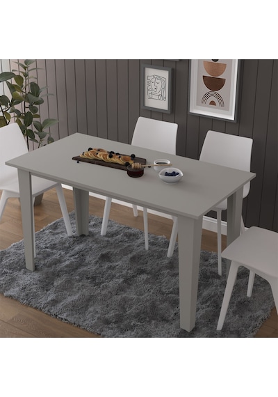 Asra Trend Yemek Masası YM-01 %100 MDF 4-6 Kişilik Mutfak Salon Masası Kül Gri Gri