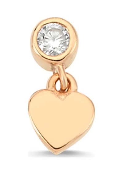 Altınsepeti Rose Altın Tektaş Kalpli Tragus Piercing As55pcr2 Rose Gold