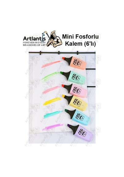 Mini Fosforlu Kalem 1 Paket 6 Renk Sevimli Mini İşaret Kalemi 6 Lı Fosforlu Kalem Çok Renkli