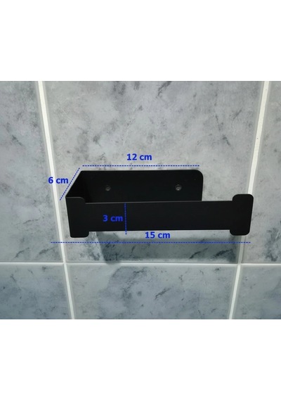 Lazer Kendinden Yapışkanlı Wc Kağıtlık Mat Siyah Mat Siyah