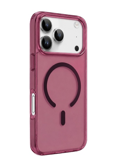 Apple İphone 18 Pro Pc Real Magsafe Kapak - Bordo 00