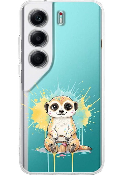 Tecno Camon 40 İle Uyumlu Splash Mirket Tasarımlı Şeffaf Silikon Kılıf Şeffaf