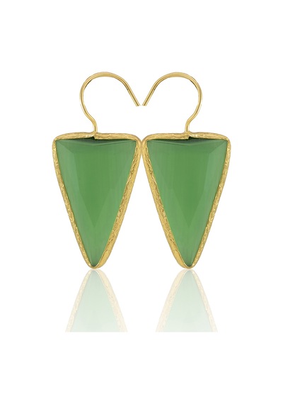 Kadir Jewellery 22 Ayar Altın Kaplama Vintage Küpe -el İşçiliği Ve Hipoalerjenik Küpe Yeşil 65285533