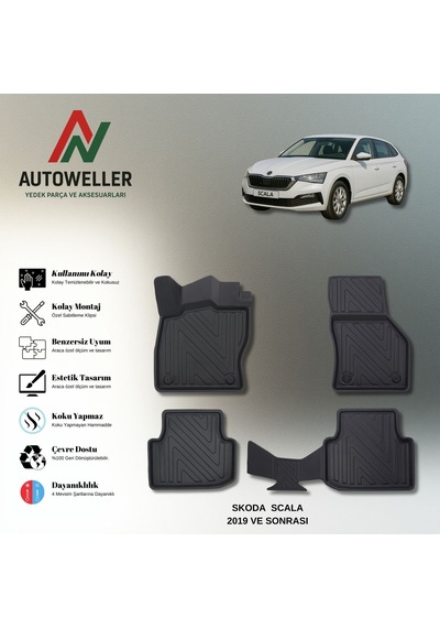Skoda Scala 2019 Sonrası Uyumlu Havuzlu Oto Paspas
