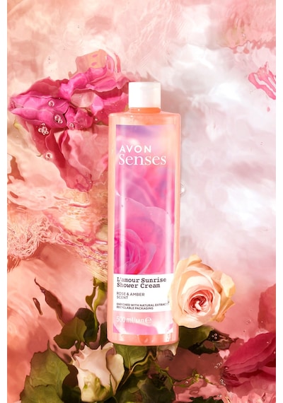 Avon Senses L'amour Sunrise Gül ve Amber Kokulu Krem Duş Jeli 500 ML