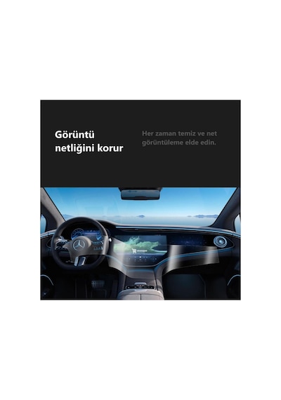 Mercedes Eqs 580 Uyumlu Araç Ekran Koruyucu Şeffaf Nano Tam Kaplama 9h Kırılmaz