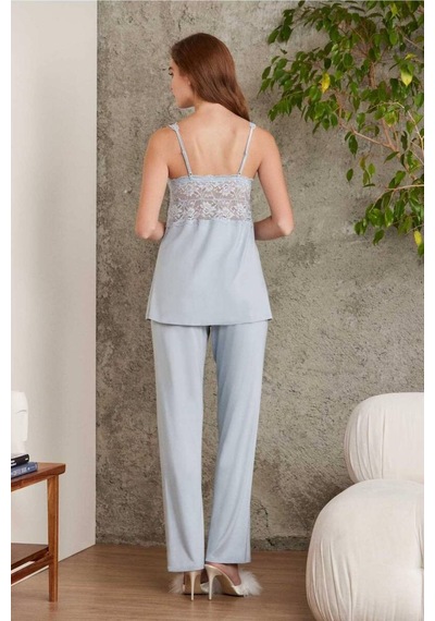 Pierre Cardin Dantelli Sabahlıklı Penye Pijama Takımı Mist 001