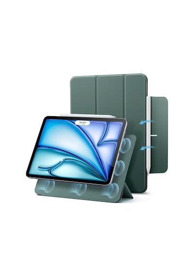 Apple iPad Uyumlu  Air 11 2024 Rebound Manyetik Tablet Kılıfı - Yeşil Kapaklı Kılıf