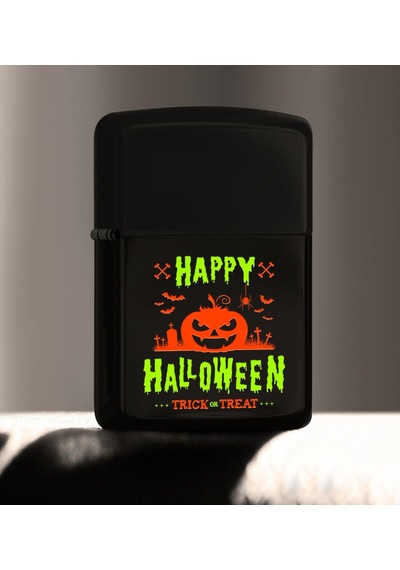 Bk Gift Happy Halloween Tasarımlı Renkli Baskılı Siyah Benzinli M (514255446)