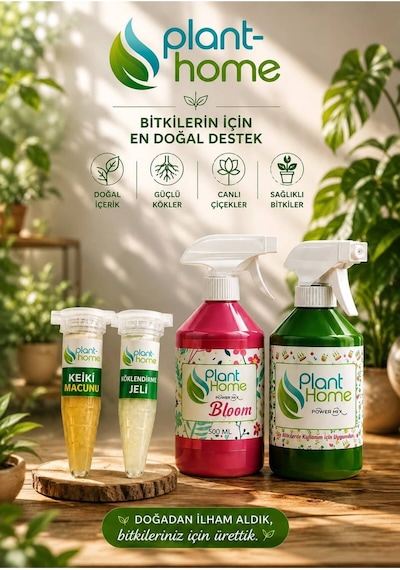 Bitki Bakım Seti 4'lü Keiki Macunu + Köklendirme Jeli + Bloom + Power Mix Bitki Besini / 1 Adet 0.75 Lt 12 Pot Üretim Saksısı Hediye 1 L