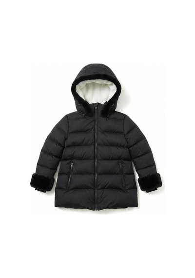 Xo Kids Kız Çocuk Mont 7-10 Yaş 8051 Siyah