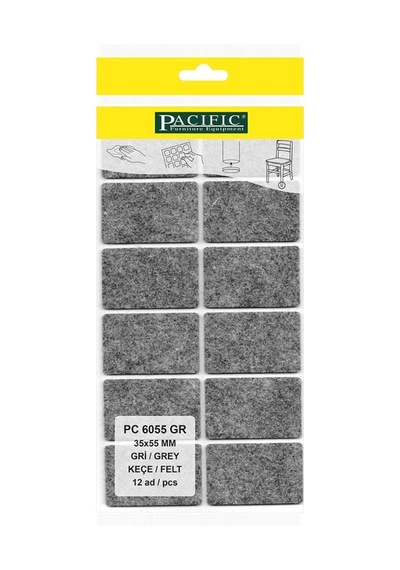 Pacıfıc Gri Yapışkanlı Keçe 35mm X 55mm
