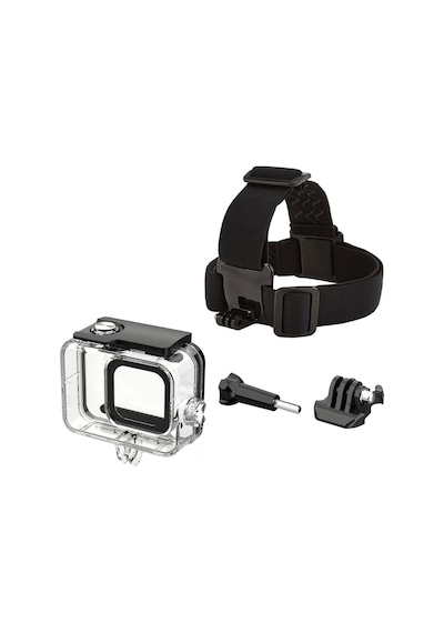 Gopro Hero 8 Su Geçirmez Muhafaza Ve Kafa Bandı 4 Parça Set Go208