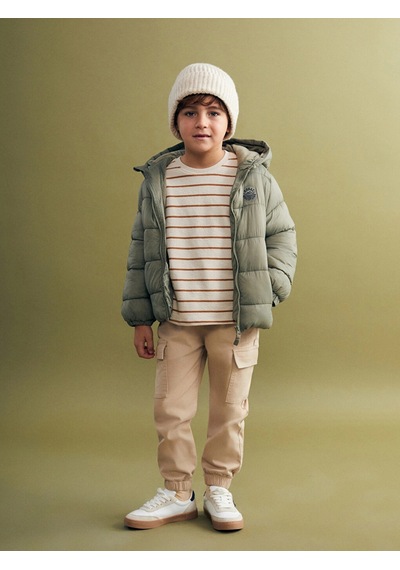 LC Waikiki Lcw Kidshaki Kapüşonlu Erkek Çocuk Şişme Mont Lıght Khakı