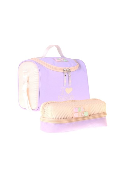 Calacilo K-pop Lilac Kız Çocuk Lila Renk Beslenme Çantası Ve Kalemlik Seti - Setcc-c4105