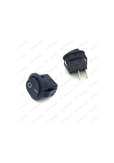 15mm Yuvarlak 2 Pin On/off Işıksız Power Anahtar 2 Adet