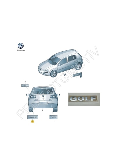 Golf Bagaj Kapak Yazısı 1k6853687 2004-2009