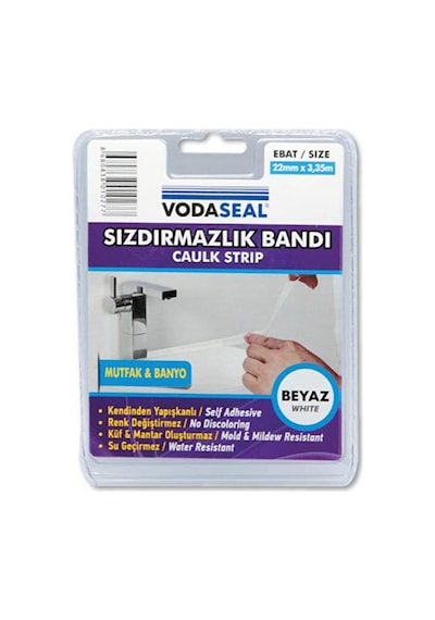 2 Adet Vodaseal Lavabo Kenar Bandı Beyaz 22mmx335m