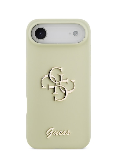 Apple Uyumlu iPhone 17 Air Kılıf Guess Lisanslı Grained Yazı Logolu Kapak Yeşil Yeşil