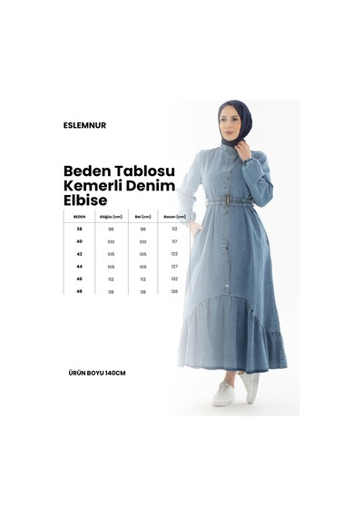 Eslemnur Kot Elbise Kemerli Lacivert