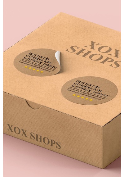 Teşekkürler Kraft Yıldızlı Sticker 3x3cm St2281 Çok Renkli
