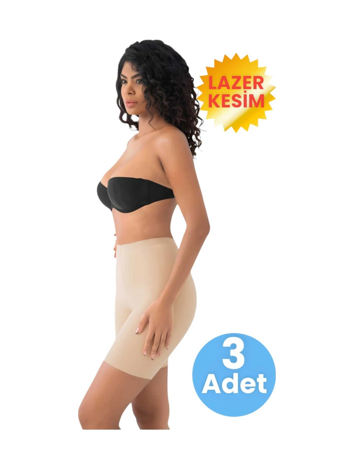 Tezzgelsin Kadın Dikişsiz Ve Toparlayıcı Lazer Kesim Paçalı Korse 3'lü Set Ten Rengi