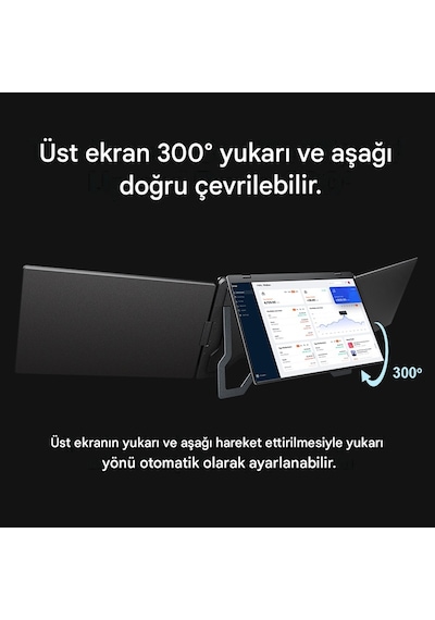 Ultrax 16" Üçlü Taşınabilir Monitör Çoklu Ekran 1200p Notebook Monitör