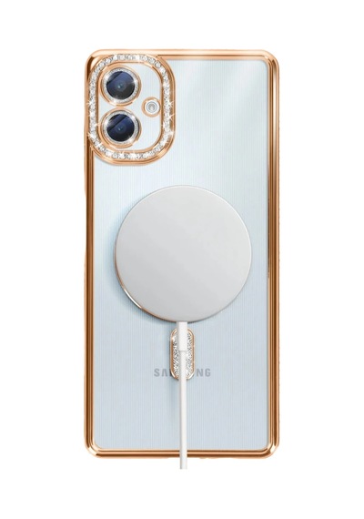 Samsung Galaxy A06 Joke Simli Magneticsafe Kılıf - Gold 0.2M-Çok Renkli
