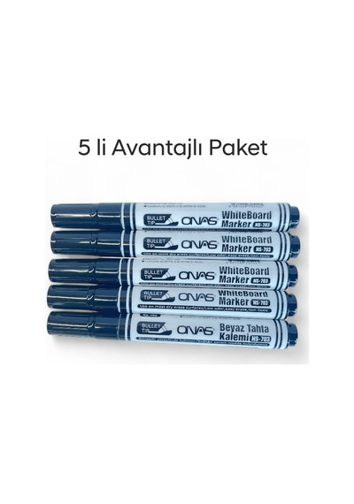 Mikro Ns-703 Yuvarlak Uç Beyaz Yazı Tahta Kalemi Siyah 5 Lı Set Siyah