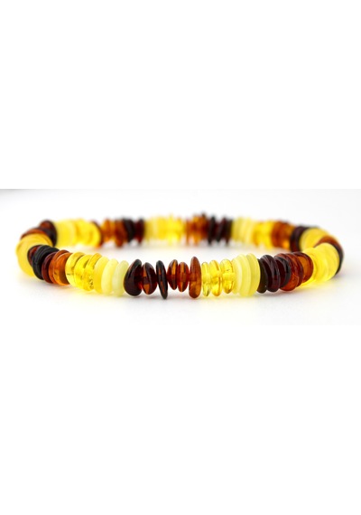 Kehribar Bileklik Amorf Tasarım Ambergold Blk23-89 Çok Renkli