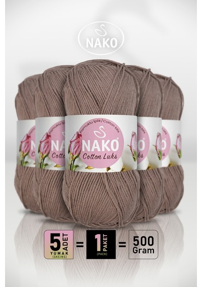 Cotton Lüks - 97583 Kapiçino - 5'li Paket - 100gr/330m - Pamuklu Hırka Yelek Amigurumi İpi