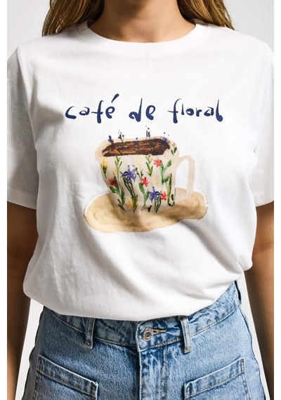 Kadın Beyaz W5 Oversize Özel Baskılı Tasarım T-shirt